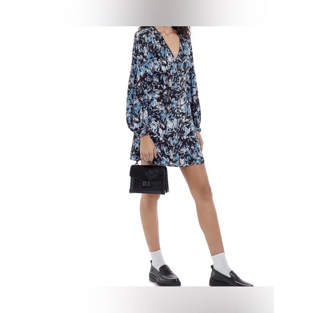 The Kooples graphic-print 100% silk mini Dress NWT Size 0=Size XS= US 2